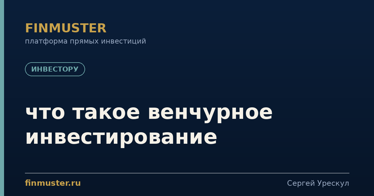 что такое венчурное инвестирование