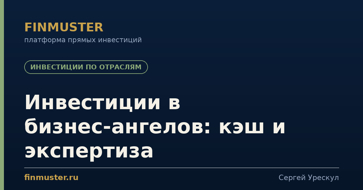 Инвестиции в бизнес-ангелов: кэш и экспертиза