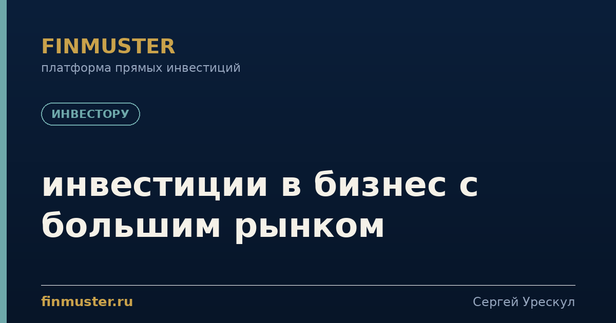 инвестиции в бизнес с большим рынком